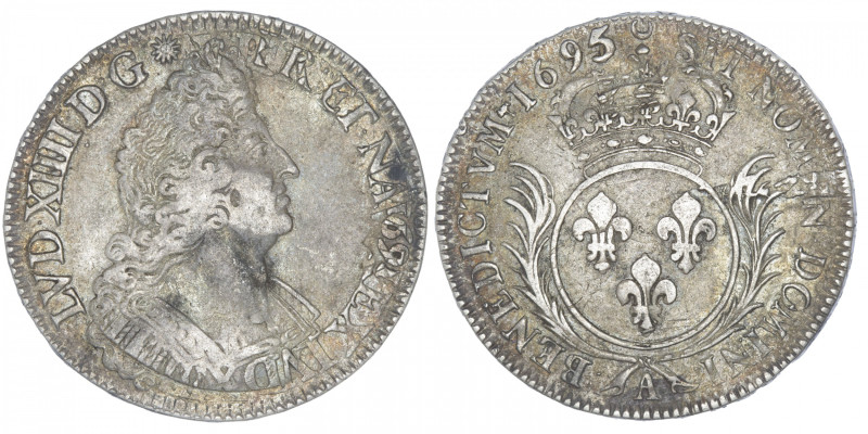 FRANCE / CAPÉTIENS
Louis XIV (1643-1715). Écu aux palmes 1695, A, Paris. Dy.152...