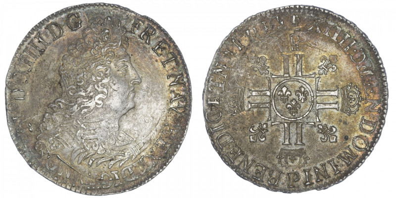 FRANCE / CAPÉTIENS
Louis XIV (1643-1715). Écu aux huit L, 2e type 1704, P, Dijo...