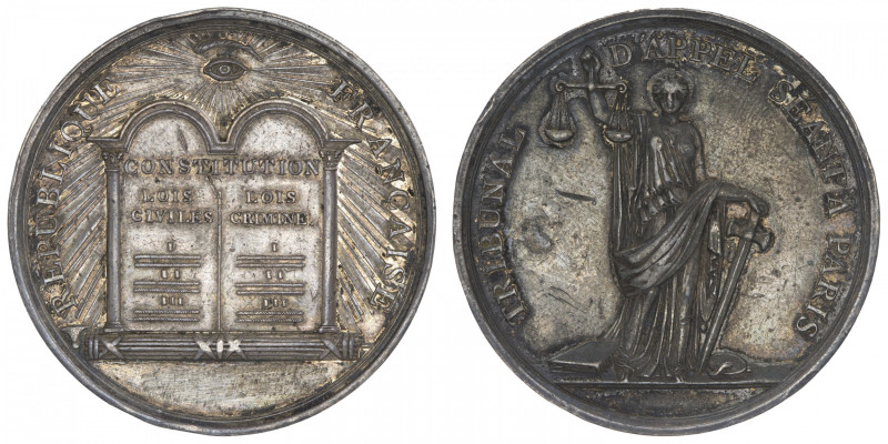 FRANCE
Constitution (1791-1792). Médaille, Tribunal d'Appel séant à Paris ND, P...