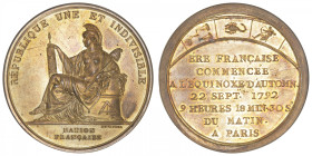 FRANCE
Convention (1792-1795). Médaille, République, La nouvelle ère française par Duvivier 1792, Paris. VG.331 ; Bronze - 33,02 g - 41 mm - 12 h
Su...