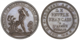 FRANCE
Directoire (1795-1799). Médaille, Bonaparte, bataille de Millesimo et combat de Dego 1796, Paris. Ess.685 ; Bronze - 39,86 g - 43 mm - 12 h
S...
