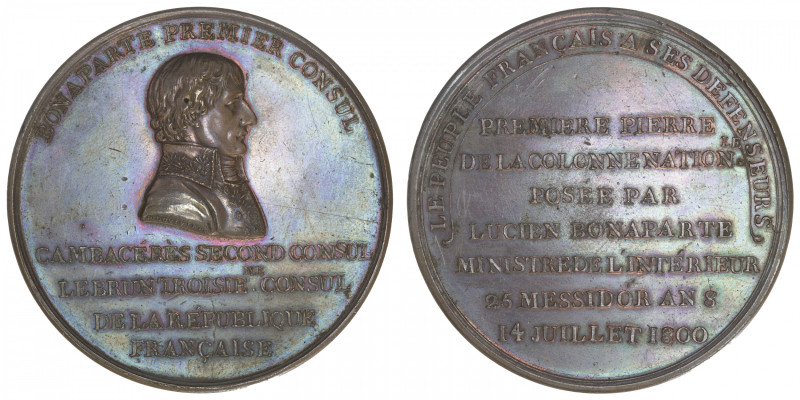 FRANCE
Consulat (1799-1804). Médaille, colonne nationale de la place Vendôme 18...