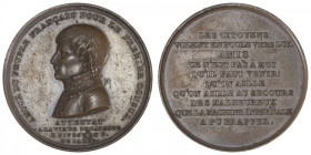 FRANCE
Consulat (1799-1804). Médaille, attentat à la vie de Bonaparte An 9, Paris. Br.76 ; Cuivre - 59,28 g - 50 mm - 12 h
TTB.