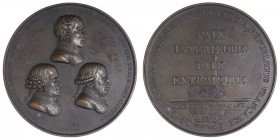 FRANCE
Consulat (1799-1804). Médaille, promulgation du Traité d’Amiens, par Jeuffroy 1802, Paris. Br.218 - Ess.983 ; Cuivre - 94,49 g - 67 mm - 12 h...
