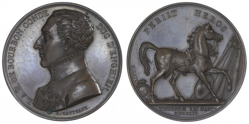 FRANCE
Consulat (1799-1804). Médaille, mort de Louis Antoine de Bourbon-Condé, ...