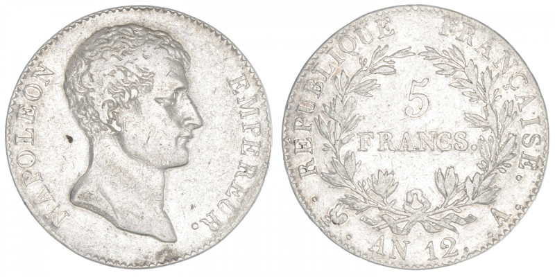 FRANCE
Premier Empire / Napoléon Ier (1804-1814). 5 francs Empereur, type inter...