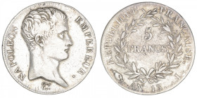 FRANCE
Premier Empire / Napoléon Ier (1804-1814). 5 francs tête nue, calendrier révolutionnaire An 13, I, Limoges. G.580 - F.303 ; Argent - 24,67 g -...