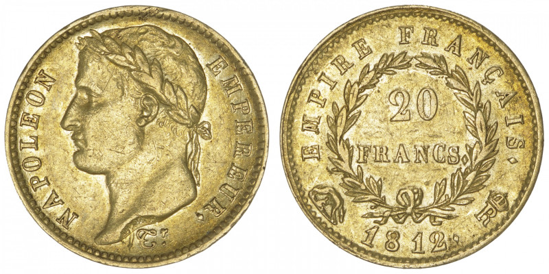 FRANCE
Premier Empire / Napoléon Ier (1804-1814). 20 francs Empire 1812, R, Rom...