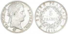 FRANCE
Premier Empire / Napoléon Ier (1804-1814). 5 francs Empire 1812, A, Paris. G.584 - F.307 ; Argent - 24,71 g - 37 mm - 6 h
TB à TTB.
