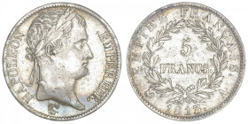 FRANCE
Premier Empire / Napoléon Ier (1804-1814). 5 francs Empire 1813, A, Paris. G.584 - F.307 ; Argent - 24,89 g - 37 mm - 6 h
TTB.