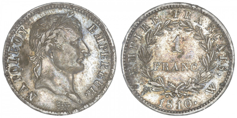 FRANCE
Premier Empire / Napoléon Ier (1804-1814). 1 franc Empire 1810, W, Lille...