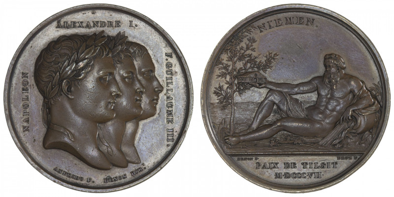 FRANCE
Premier Empire / Napoléon Ier (1804-1814). Médaille, Paix de Tilsit 1807...