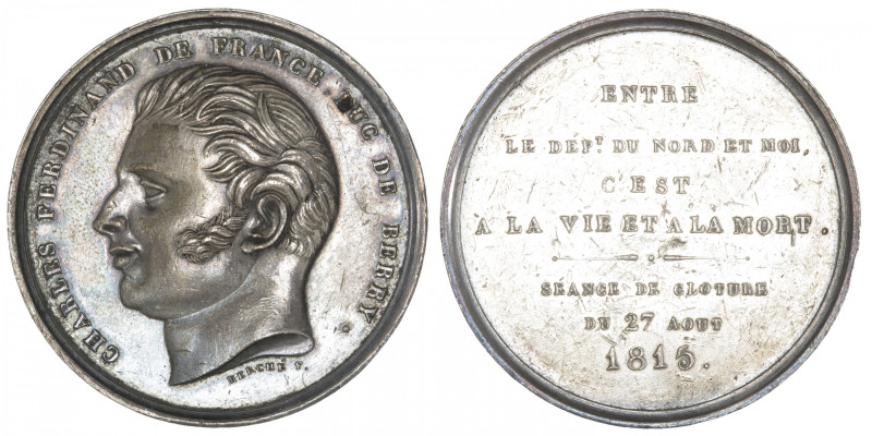 FRANCE
Louis XVIII (1814-1824). Médaille, Charles Ferdinand de France, Duc de B...