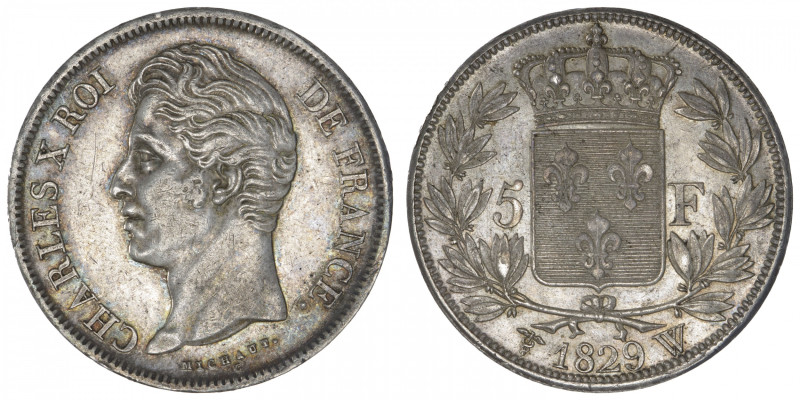 FRANCE
Charles X (1824-1830). 5 francs, 2e type 1829, W, Lille. G.644 - F.311 ;...