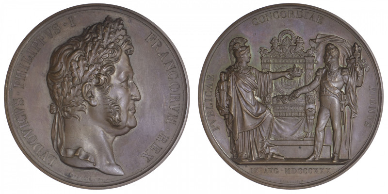 FRANCE
Louis-Philippe Ier (1830-1848). Médaille pour l’avènement du Roi par Dep...