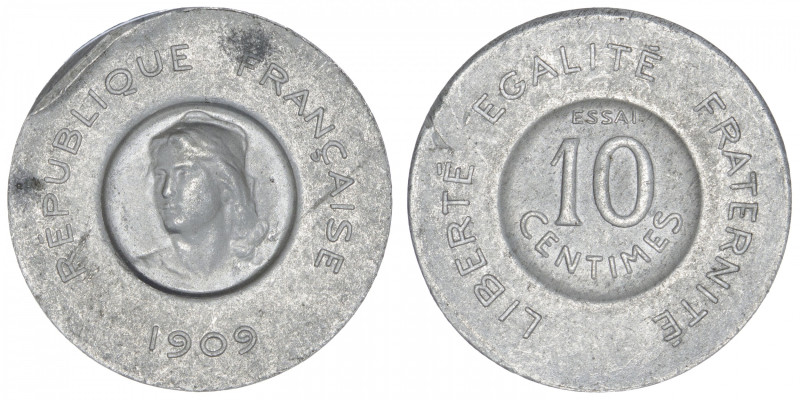 FRANCE
IIIe République (1870-1940). Essai de 10 centimes François Rude 1909, Pa...