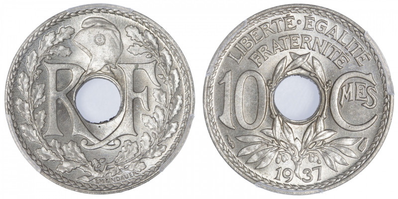 FRANCE
IIIe République (1870-1940). 10 centimes Lindauer 1937, Paris. G.286 - F...