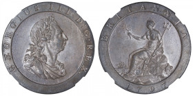 GRANDE-BRETAGNE
Georges III (1760-1820). Penny 1797, Soho. KM.618 ; Cuivre - 36 mm - 6 h
NGC MS 63 BN (5779205-001). Superbe à Fleur de coin.