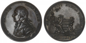 GRANDE-BRETAGNE
Georges III (1760-1820). Médaille, Marquis Cornwallis, traité d’Amiens 1802. Br.204 ; Bronze - 24,99 g - 38 mm - 12 h
TTB.