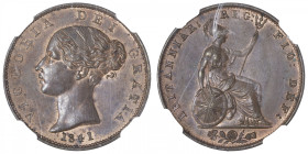 GRANDE-BRETAGNE
Victoria (1837-1901). 1/2 penny 1841. KM.726 ; Cuivre - 27 mm - 12 h
NGC MS 63 BN (5779186-002). Superbe.
