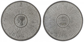 GRANDE-BRETAGNE
Victoria (1837-1901). Médaille, chronologie des règnes d’Angleterre par Ottley ND. Étain - 75,20 g - 64,5 mm - 12 h
Très intéressant...