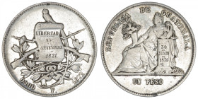 GUATEMALA
République. Un peso 1872 P. KM.197.1 ; Argent - 25,28 g - 37 mm - 6 h
Rare. TB.
