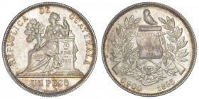 GUATEMALA
République. Un peso 1895. KM.210 ; Argent - 24,99 g - 37 mm - 6 h
Superbe.