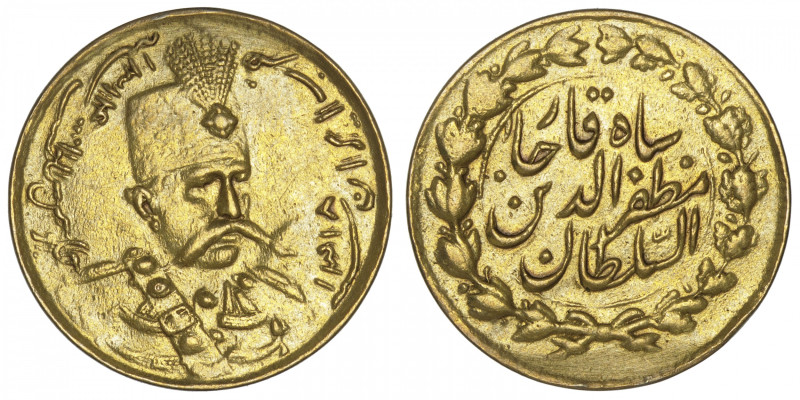 IRAN
Mozaffareddine Chah (1896-1907). Toman AH 1318 (1900). Fr.70 ; Or - 2,73 g...