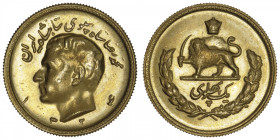 IRAN
Mohammad Reza Pahlavi (1941-1979). Pahlavi SH 1324 (1945). Fr.101 ; Or - 8,12 g - 22 mm - 12 h
Superbe à Fleur de coin.