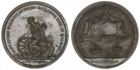ITALIE
Milan, royaume d’Italie, Napoléon Ier (1805-1814). Médaille, prise de Spalatro 1807, Milan. Br.687 ; Bronze - 37,37 g - 42 mm - 12 h
TTB.