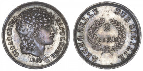 ITALIE
Naples, Joachim Murat (1808-1815). 2 lire 1813, Naples. KM.258 ; Argent - 9,97 g - 27 mm - 12 h
Patine grise. Presque TTB.