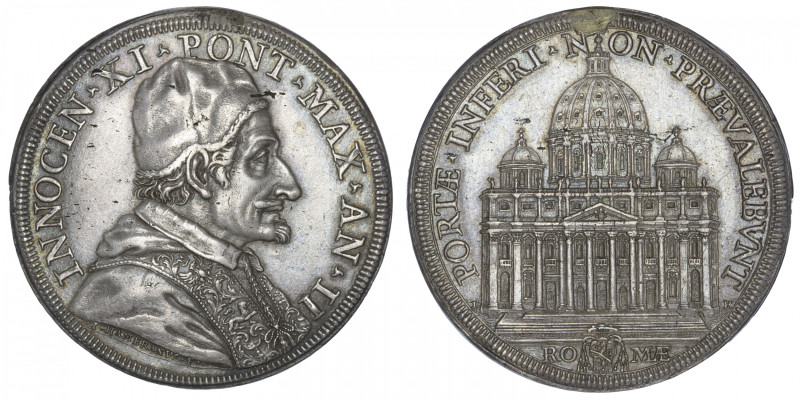 ITALIE
Vatican, Innocent XI (1676-1689). Piastre ND (1677), Rome. KM.398 ; Arge...