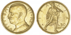 ITALIE
Victor-Emmanuel III (1900-1946). 50 lire 1931, R, Rome. Fr.34 ; Or - 4,40 g - 21 mm - 6 h
Superbe.
