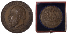 PAYS-BAS
Guillaume III (1849-1890). Médaille pour l’ouverture du canal de la mer du nord, Amsterdam 1876. Cuivre - 51,09 g - 51 mm - 12 h
Vendu dans...