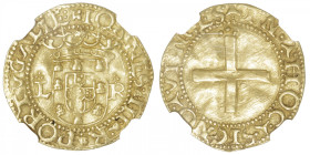 PORTUGAL
Jean III (1521-1557). Cruzado ND (après 1537), Lisbonne. Gom.163.09 - Fr.26 ; Or - 3,37 g - 22,5 mm - 3 h
NGC AU 55 (5778834-006). TTB à Su...