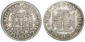 PORTUGAL
Pierre II (1683-1706). 200 reis 1686, Lisbonne. KM.148 ; Argent - 7,82 g - 28 mm - 12 h
Date rare. TB.