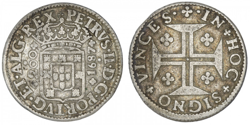 PORTUGAL
Pierre II (1683-1706). 200 reis 1687, Lisbonne. KM.148 ; Argent - 9,23...