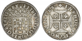 PORTUGAL
Pierre II (1683-1706). 200 reis 1688, Lisbonne. KM.148 ; Argent - 8,30 g - 28 mm - 6 h
TB.