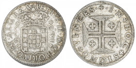 PORTUGAL
Pierre II (1683-1706). 200 reis 1690, Lisbonne. KM.148 ; Argent - 8,15 g - 28 mm - 6 h
Date rare. TB.