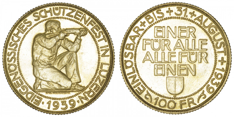 SUISSE
Confédération Helvétique (1848 à nos jours). 100 francs Lucerne 1939, B,...