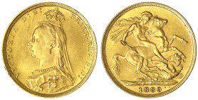Grossbritannien
Victoria, 1837-1901
Sovereign 1889. 7,99 g. 917/1000. vorzüglich/Stempelglanz. Spink. 3866B.