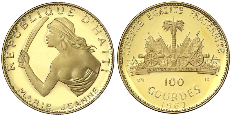 Haiti
100 Gourdes 1967, Marie Jeanne, Gattin von General Lamartiniere. 19,75 g....