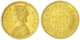 Indien-Britisch
Victoria, 1837-1901
Mohur 1862. 11,62 g. gutes vorzüglich. Krause/Mishler 480. Friedberg 1598.