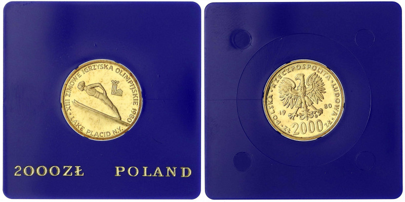 Polen
Volksrepublik, 1949-1989
2000 Zlotych 1980 zur Winter-Oly./Skispringer. ...