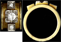Fingerringe
Damenring Gelbgold 585/1000. Besetzt mit 3 Brillanten (2 X je ca. 0,1 ct, einmal ca. 0,3 ct). Ringgröße 16. 9,02 g.