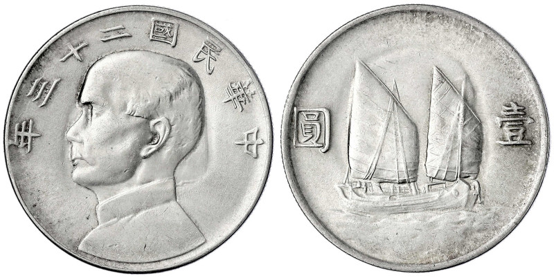 China
Republik, 1912-1949
Dollar (Yuan) Jahr 23 = 1934. vorzüglich, Druckstell...