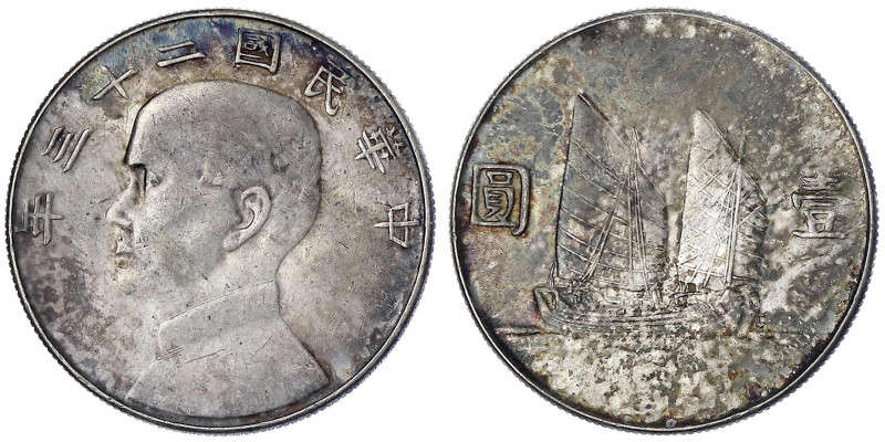 China
Republik, 1912-1949
Dollar (Yuan) Jahr 23 = 1934. sehr schön/vorzüglich,...