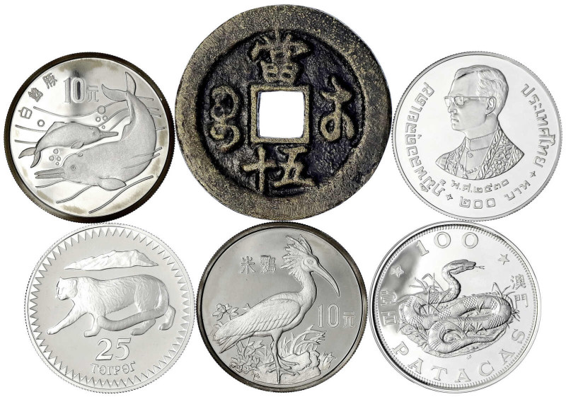 Lots Asien allgemein
6 Stück: China 10 Yuan 1988 Ibis, 1988 Flussdelfine, Pseud...