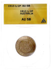 Australien
Georg V., 1910-1936
1/2 Penny 1913. Im ANACS-Blister mit Grading AU 58 (Blister stellenweise milchig). selten in dieser Erhaltung. Krause...