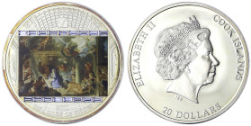 Cookinseln
Britisch, seit 1773
20 Dollars (3 Unzen) Silbermünze in Farbe 2011. Meisterwerke der Kunst. Die Anbetung der Hirten von Charles Le Brun (...
